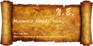 Nyemecz Begónia névjegykártya